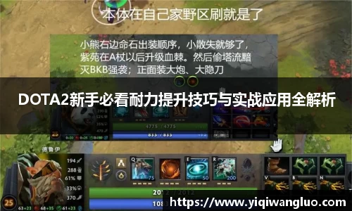 DOTA2新手必看耐力提升技巧与实战应用全解析